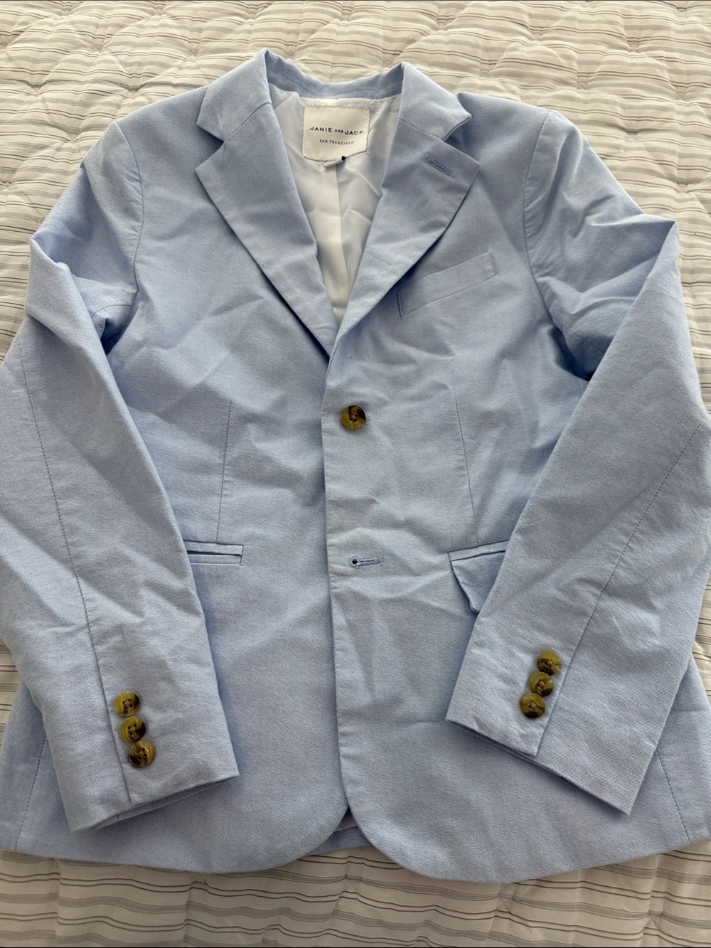 Janie and Jack Light Blue Boys' Blazer & Shorts Set - Picture 5 of 6